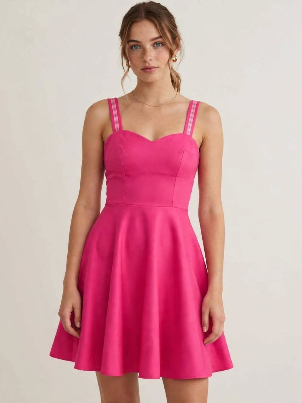 Urban Sweetheart Fuchsia Double-Strap Sweetheart Mini Dress